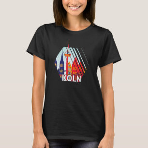 Cologne Germany City Skyline Silhouette Outline Sk T-Shirt
