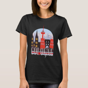 Cologne Germany City Skyline Silhouette Outline Sk T-Shirt
