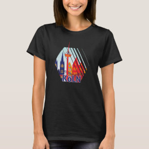 Cologne Germany City Skyline Silhouette Outline Sk T-Shirt