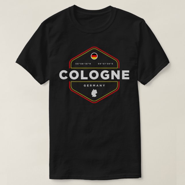 Cologne Germany Map Flag Graphic  T-Shirt (Design Front)