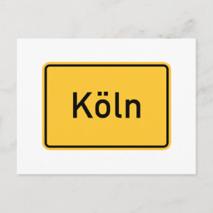 Cologne, Germany Road Sign Postcard
