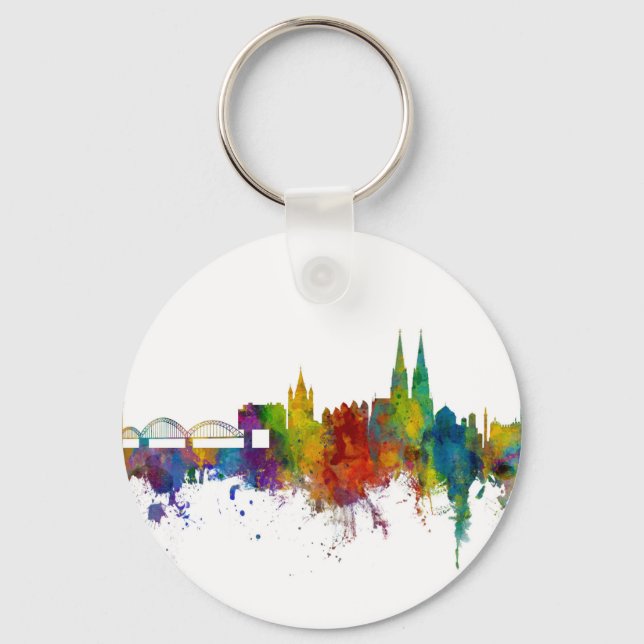 Cologne Germany Skyline Key Ring (Front)