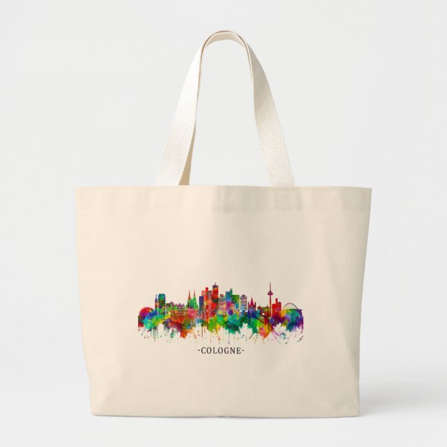 Cologne Germany Skyline Large Tote Bag (Front)
