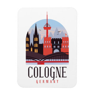 Cologne Germany Vintage Cityscape Magnet