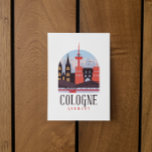 Cologne Germany Vintage Cityscape Magnet Postcard<br><div class="desc">Great vintage Cologne artwork feautirung Cathedral,  Hohenzollern Bridge over the Rhine,  Cologne,  Germany. Unqiue souvenir and gift idea for your family and loved ones.</div>