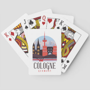 Cologne Germany Vintage Skyline Travel Playing Cards