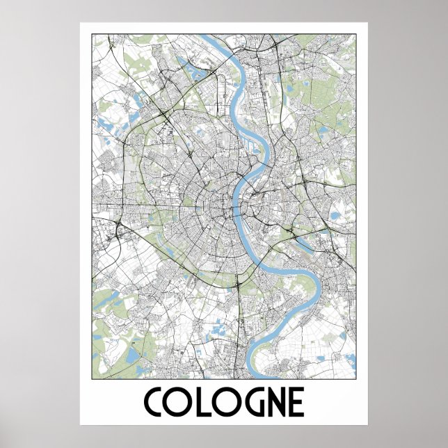 Cologne map poster (Front)