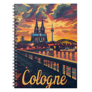 Cologne Rhin Sunset Notebook