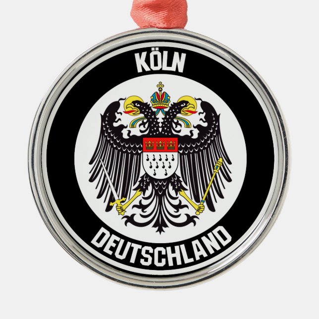 Cologne Round Emblem Metal Tree Decoration (Front)