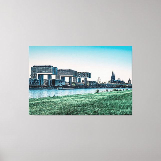 Cologne skyline with Dom Panorama Canvas Print (Front)