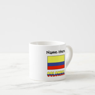 Colombia and Colombian Flag Personalised Espresso Cup
