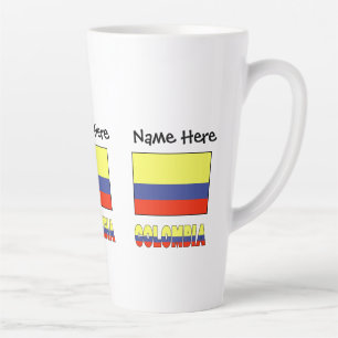Colombia and Colombian Flag Personalised Latte Mug