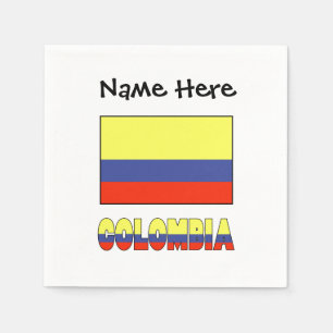 Colombia and Colombian Flag Personalised Napkin