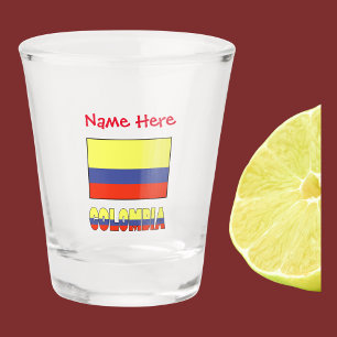 Colombia and Colombian Flag Red Personalisation Shot Glass