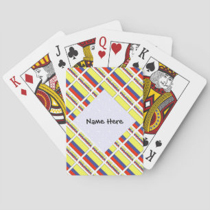 Colombia and Colombian Flag Tiled with Your Name Playing Cards