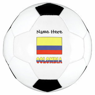 Colombia and Colombian Flag with Your Name Soccer  Football
