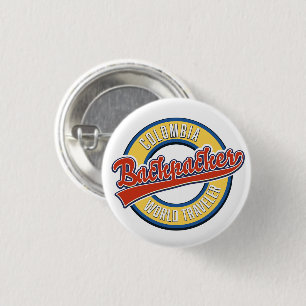Colombia backpacker world traveller 3 cm round badge
