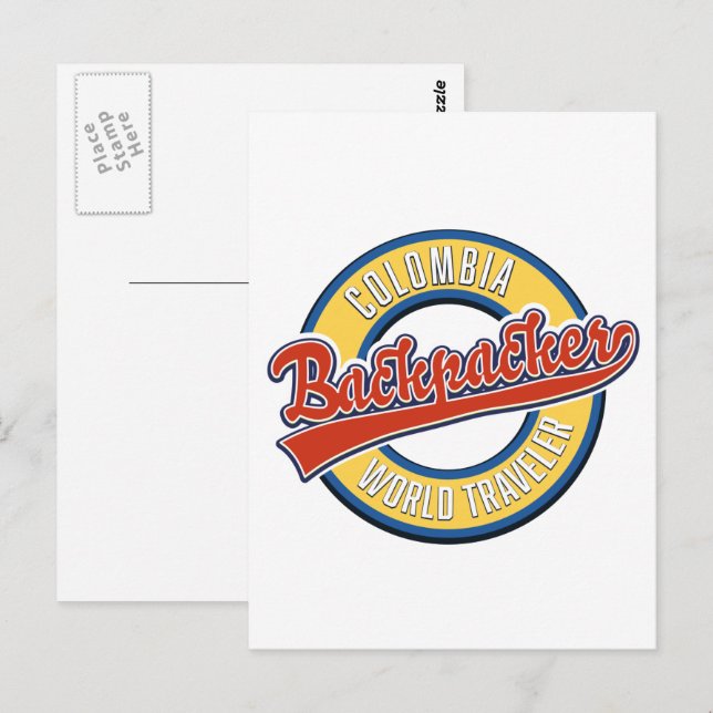 Colombia backpacker world traveller postcard (Front/Back)