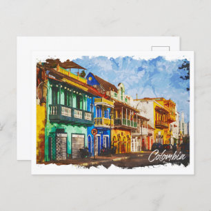 Colombia Beautiful Oil Paint Landscape Postcard