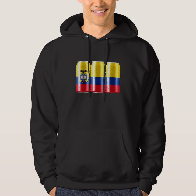 Colombia Beer Flag In A Can - Patriotic Beer Can B Hoodie (Front)