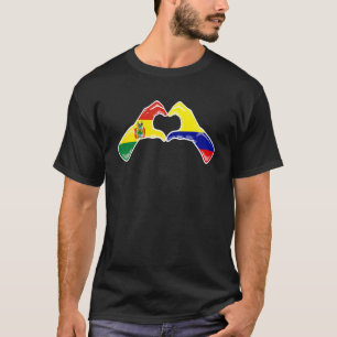 Colombia Bolivia Flag Colombian Bolivian Heart T-Shirt
