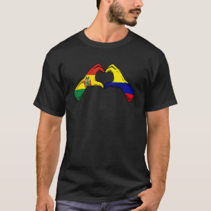Colombia Bolivia Flag Colombian Bolivian Heart T-Shirt
