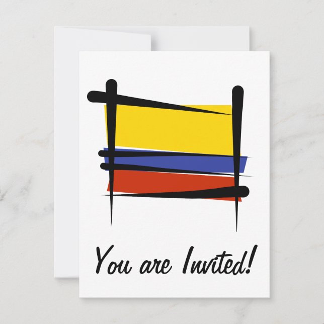 Colombia Brush Flag Invitation (Front)