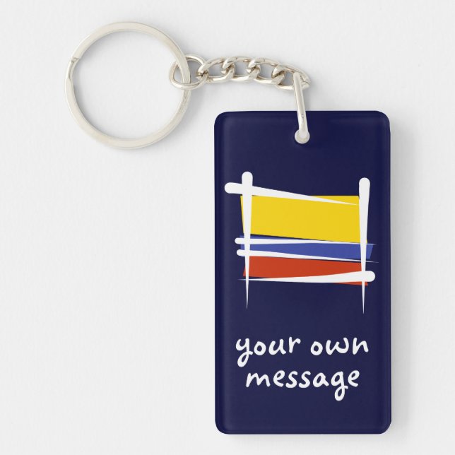 Colombia Brush Flag Key Ring (Front)