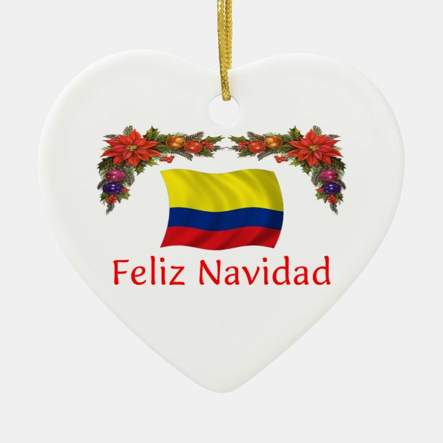 Colombia Christmas Ceramic Tree Decoration (Front)