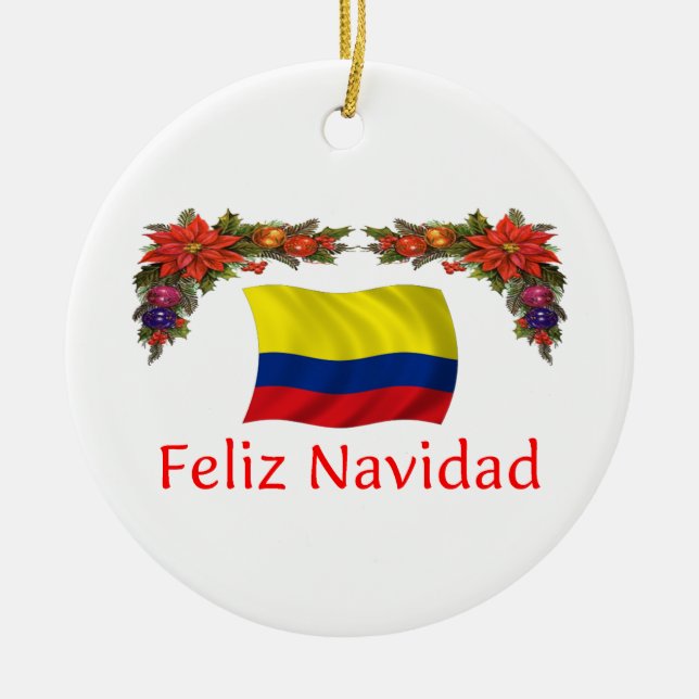 Colombia Christmas Ceramic Tree Decoration (Front)