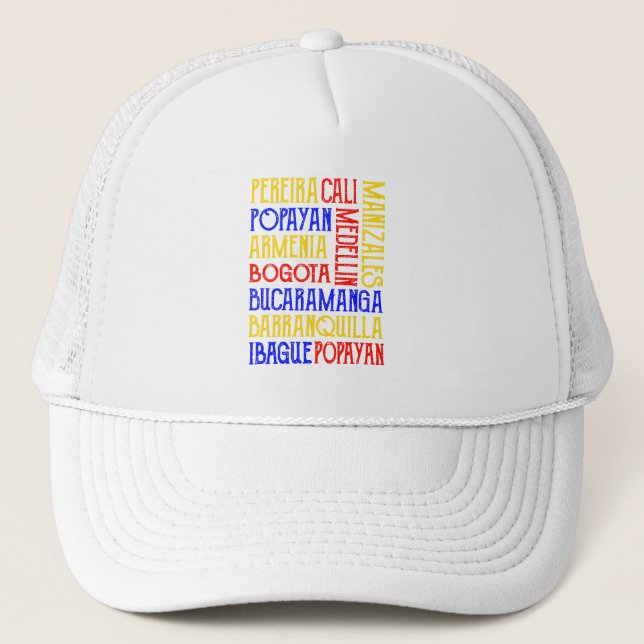 Colombia City Names Trucker Hat (Front)