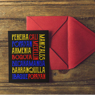 Colombia City Typografie Art Postcard
