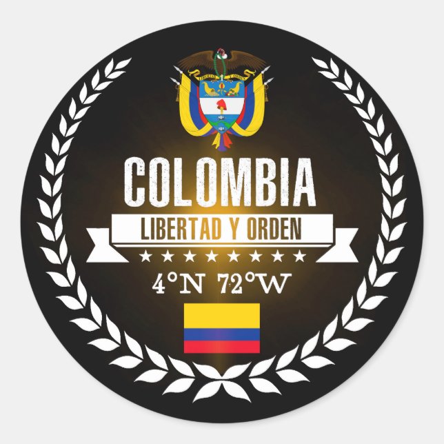 Colombia Classic Round Sticker (Front)