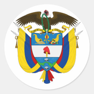 Colombia Coat Of Arms Classic Round Sticker