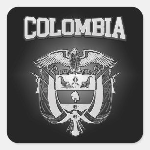 Colombia Coat of Arms Square Sticker