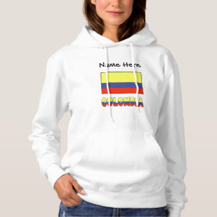 Colombia Colombian Flag Black Personalisation  Hoodie