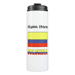 Colombia Colombian Flag Black Personalisation  Thermal Tumbler