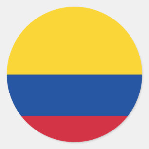 Colombia (Colombian) Flag Classic Round Sticker