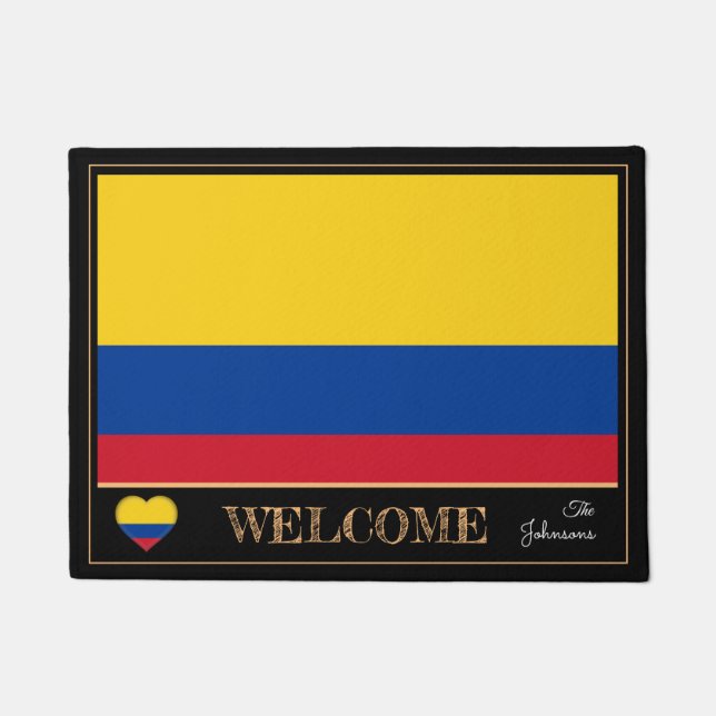Colombia & Colombian Flag house /sports Welcome Doormat (Front)
