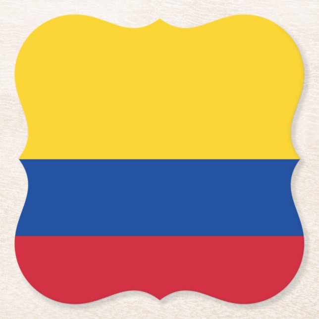 Colombia (Colombian) Flag Paper Coaster (Front)