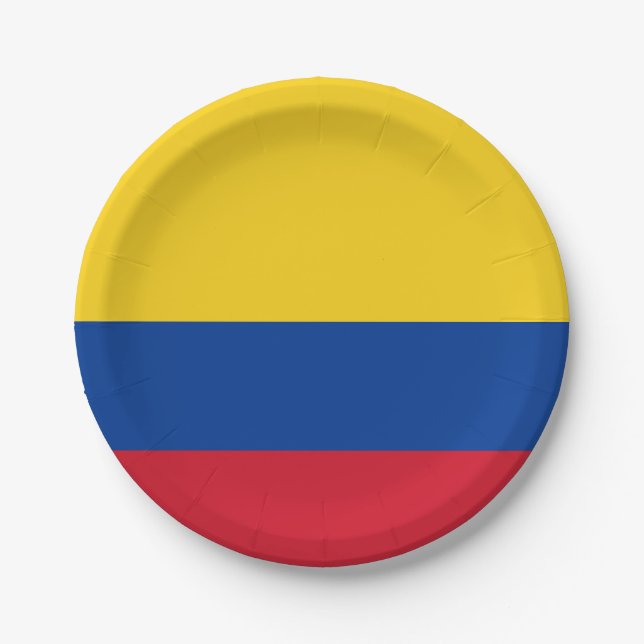 Colombia (Colombian) Flag Paper Plate (Front)