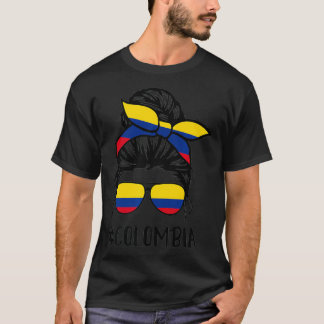 Colombia Colombian Flag Pride colours women Messy  T-Shirt