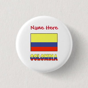 Colombia Colombian Flag Red Personalised 3 Cm Round Badge