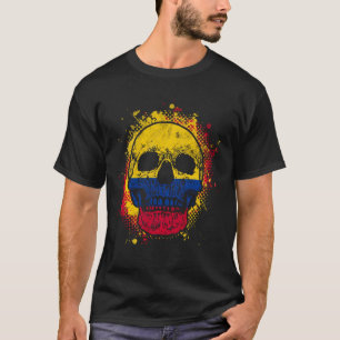 Colombia Colombian Flag Skull T-Shirt