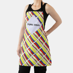 Colombia Colombian Flag Tiled Black Personalised  Apron
