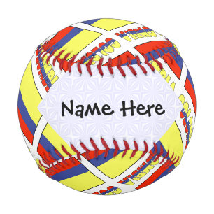 Colombia Colombian Flag Tiled Black Personalised  Baseball