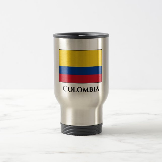 Colombia (Colombian) Flag Travel Mug (Center)