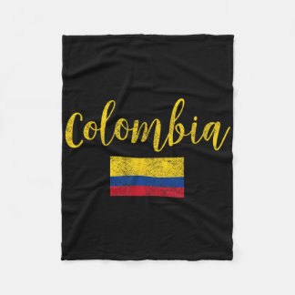 Colombia Colombian Flag Vintage Fleece Blanket
