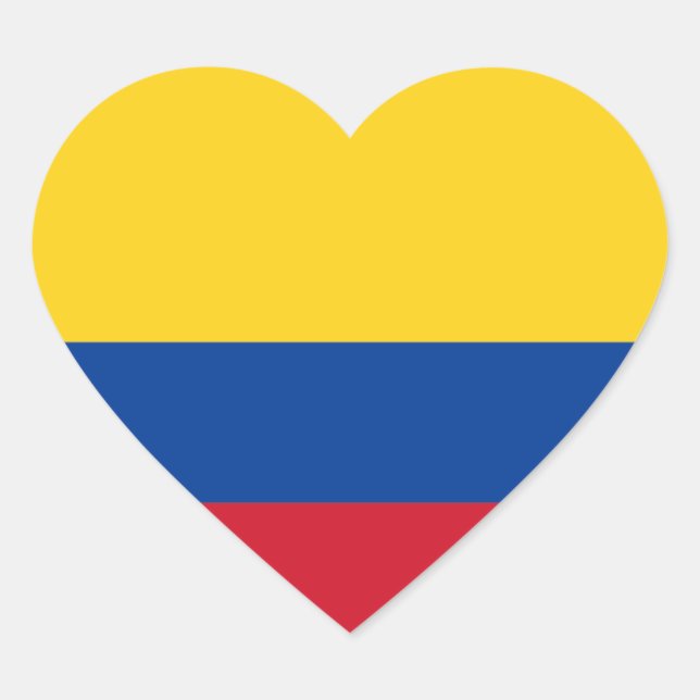 Colombia/Colombian Heart Flag Sticker (Front)
