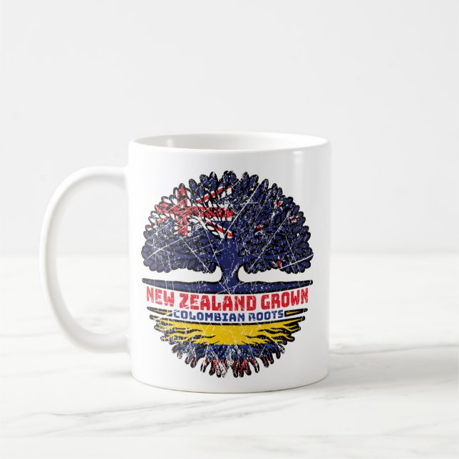 Colombia Colombian New Zealander New Zealand Tree Coffee Mug (Left)